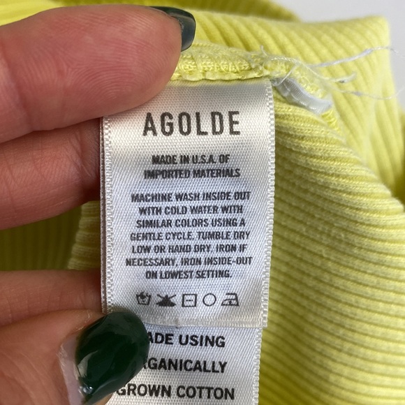 3/$15 Yellow ribbed racer back casual dopamine organic cotton lightweight cami S - Picture 6 of 11